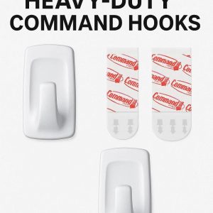 Heavy-Duty Command Hooks - No Drilling, Strong Adhesive for Walls