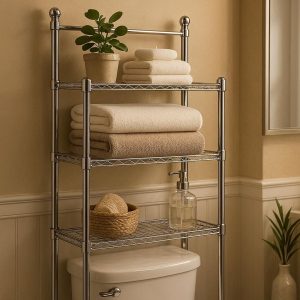 Heavy-Duty Over-The-Towel Rack with Shelves